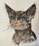 Кот (из остатков краски на палитре)